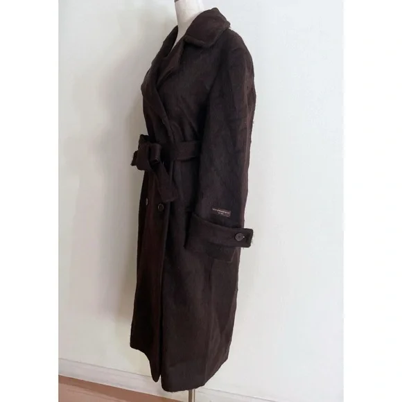 NWT Levi’s Brown Wool Blend Wooly Trench Belted Oversized Coat Peacoat XS​